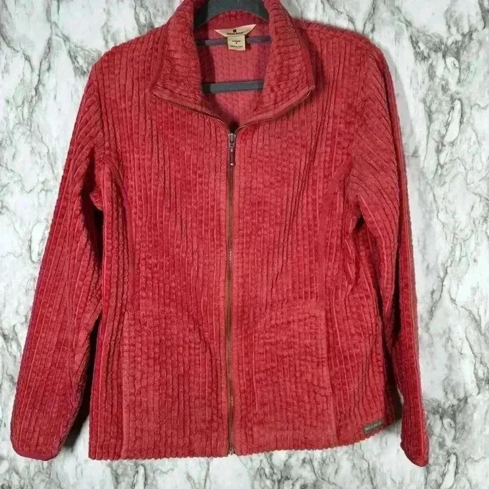 Woolrich Corduroy Shacket Womens Small Ruby Red Full Zip Jacket - Picture 1 of 6